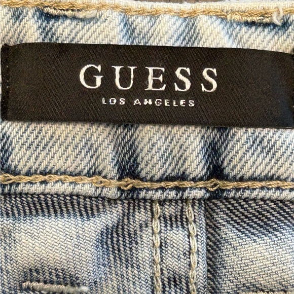 Guess light wash bling rhinestone studded distressed glam edgy chic jeans NWT 26 - Picture 10 of 15